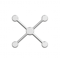Abstract network connection symbol representing communication and linkage. png