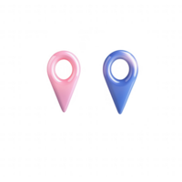 Colorful location markers for digital mapping and navigation in modern technology. png