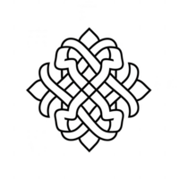 An intricate knot design symbolizing unity and eternity in various cultures. png
