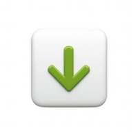 Green downward arrow icon design on a clean, simple background for digital use. png