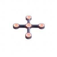 Futuristic design element with glowing nodes and connections for digital applications. png