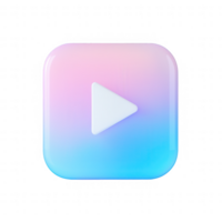 Colorful play button icon with gradient design for digital media applications. png