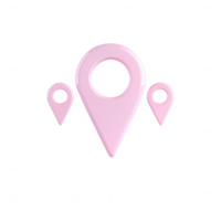 Stylish pink location markers for digital map applications and user interface design. png