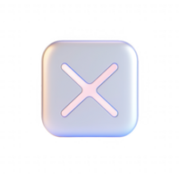 Modern design of a cancel button with soft neon glow effect on a minimal background. png