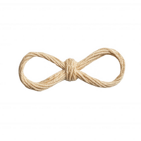 A close-up view of an infinity knot made from a simple rope material. png