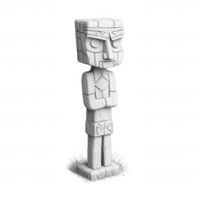 A carved stone statue symbolizing cultural heritage and tradition. png