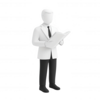 A professional figure reading a document in a formal setting, symbolizing diligence. png