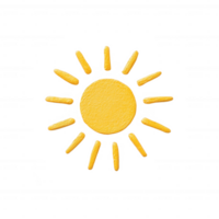 Bright sun illustration representing joy, warmth, and a beautiful day. png