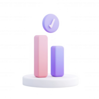 Modern data visualization with colorful bars and a check mark symbolizing success. png