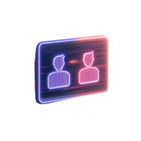 Neon interface representing digital communication and user interaction. png
