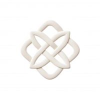 Intricate white symbol representing unity and harmony in design. png
