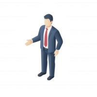 Professional business man presenting with open gesture in a corporate setting. png
