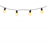 Glowing string lights creating a warm and inviting ambiance for outdoor gatherings. png
