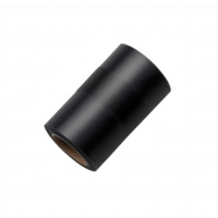 Roll of black adhesive tape on a white background for various applications. png