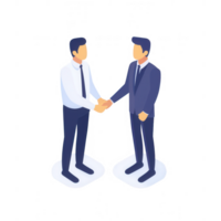 Two business professionals shaking hands in a professional setting. png