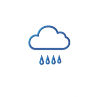 A simple cloud icon with rain, representing weather and environmental elements. png