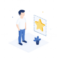 A person analyzing performance metrics in a modern, minimalist setting. png