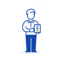 A professional man holding a document, symbolizing success and achievement. png