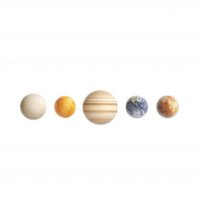 A stunning representation of five planets in the solar system showcasing their unique sizes. png
