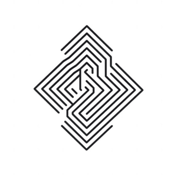 Abstract maze design showcasing intricate lines and patterns in a modern style. png