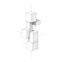 Abstract geometric shapes arranged in a three-dimensional space. png