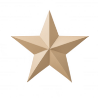 A three-dimensional star shaped design in beige color, perfect for various projects. png