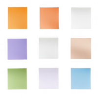 Nine colorful squares arranged in a grid, showcasing vibrant hues and soft textures. png