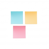 Colorful sticky notes for planning, brainstorming, or organizing ideas and tasks effectively. png