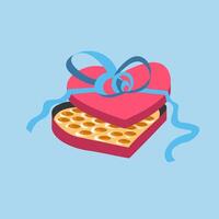 Heart Shaped Chocolate Box vector