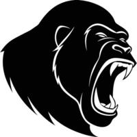 gorila head silhouette vector