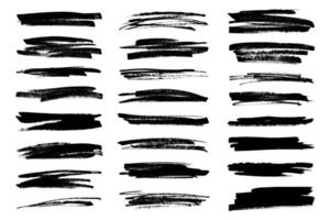 Permanent marker lines for underlining and highlight. Black marker stroke collection. Hand Draw marker highlighters and underlines vector