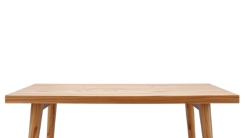 A wooden table isolated on transparent background with space for product display, Cut out png