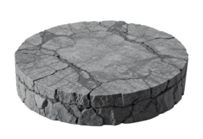 Natural gray stone or rock podium for product display presentation, isolated on transparent background png