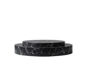 Black marble podium pedestal, Elegant product presentation podium, isolated on transparent background png