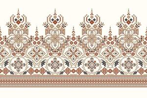 Sarong pattern,geometric ethnic flower pattern on white background and abstract design. vector
