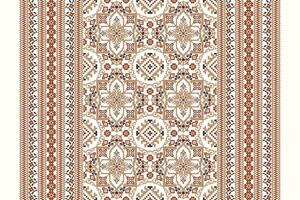 Geometric ethnic floral pattern on white background,abstract pattern and abstract background vector