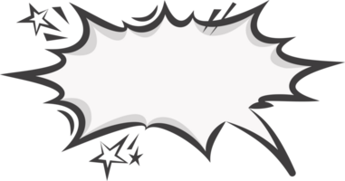 Manga speech bubble. Comic text frame with pop art halftone dotted effect. Balloon chat shape for dialog. Cloud for shock shout and scream action messages. png