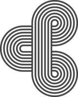 Abstract line pattern shape. Retro geometric design element with rainbow arch and wavy organic figure. Modern striped graphic for minimal poster. 70s outline illustration png