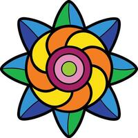a colorful flower with a central center vector