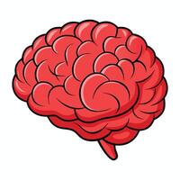 a red human brain on a white background vector
