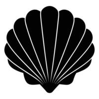 a black and white shell icon on a white background vector
