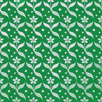 a green and white floral pattern vector