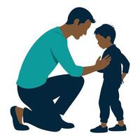 father and son silhouette on white background vector