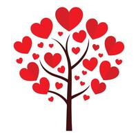 a tree with many hearts. vector