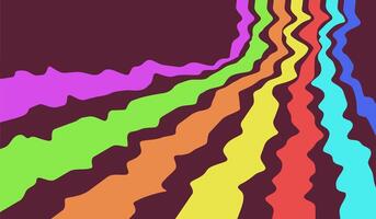 Straight lines of different colors with a bend. Full color straight line with a curve. vector