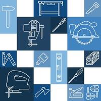 Collection of carpentry tools icons. Illustration for banners and advertising of the tool. Carpenter's tool thin line. vector