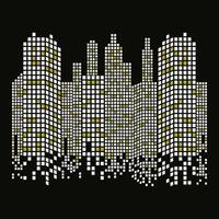 Panoramic design of evening cityscape for background. City background in the evening. vector