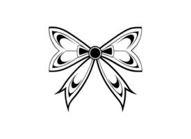 Elegant Black and White Bow Illustration for Design Projects vector