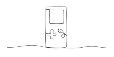 Game console one line continuous sketch. Hand drawn doodle illustration isolated on white vector