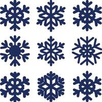 Simple Snowflake Outlines vector